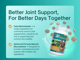 CM Joint Care for Dogs | Advanced Hip & Joint Repair Supplement with Cetyl Myristoleate (Omega 5), Glucosamine & Hyaluronic Acid | 360 Tasty Chewable Tablets
