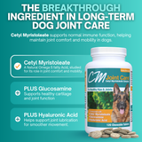 CM Joint Care for Dogs | Advanced Hip & Joint Repair Supplement with Cetyl Myristoleate (Omega 5), Glucosamine & Hyaluronic Acid | 360 Tasty Chewable Tablets